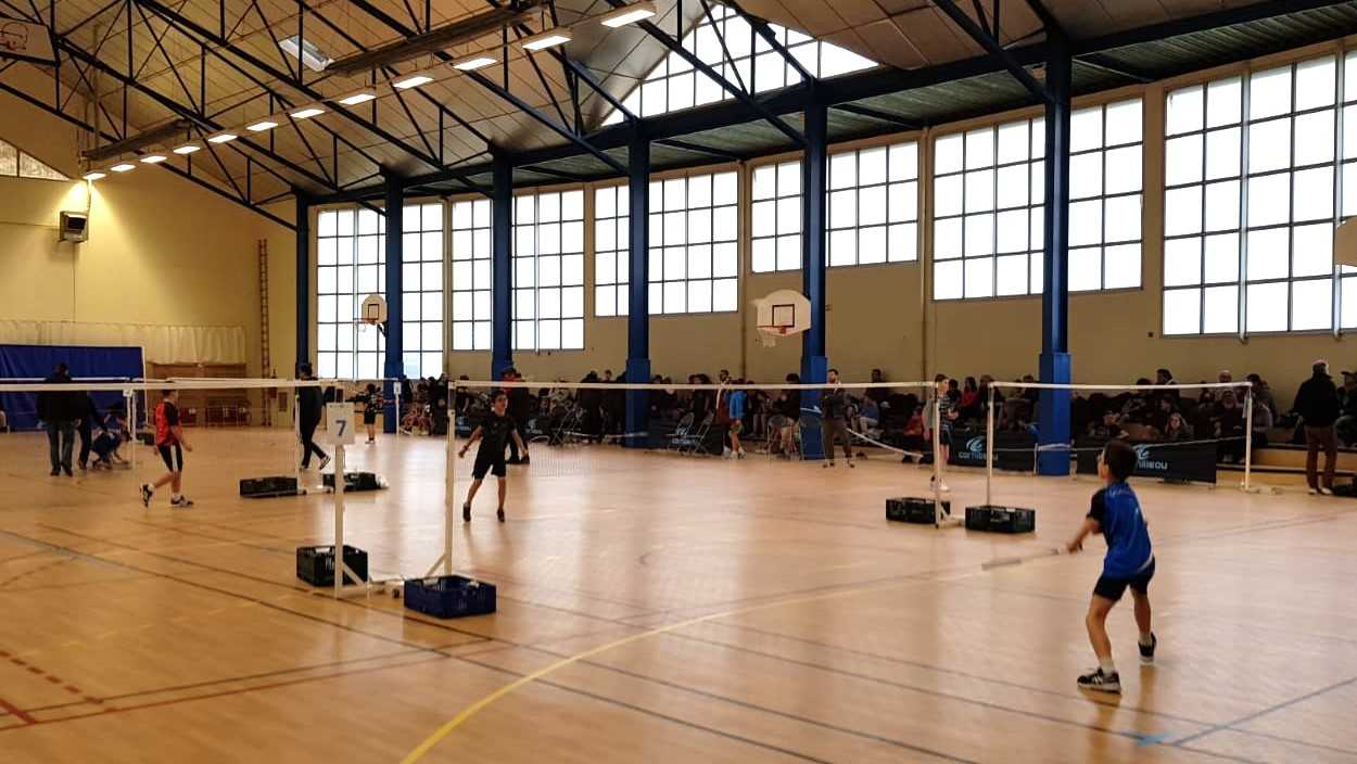 Vue d’ensemble du gymnase pendant le tournoi