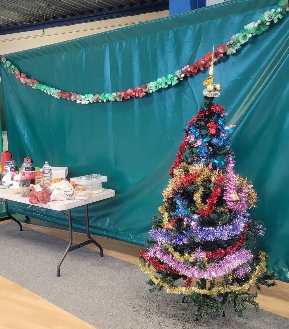 Le buffet de Noël, décoré