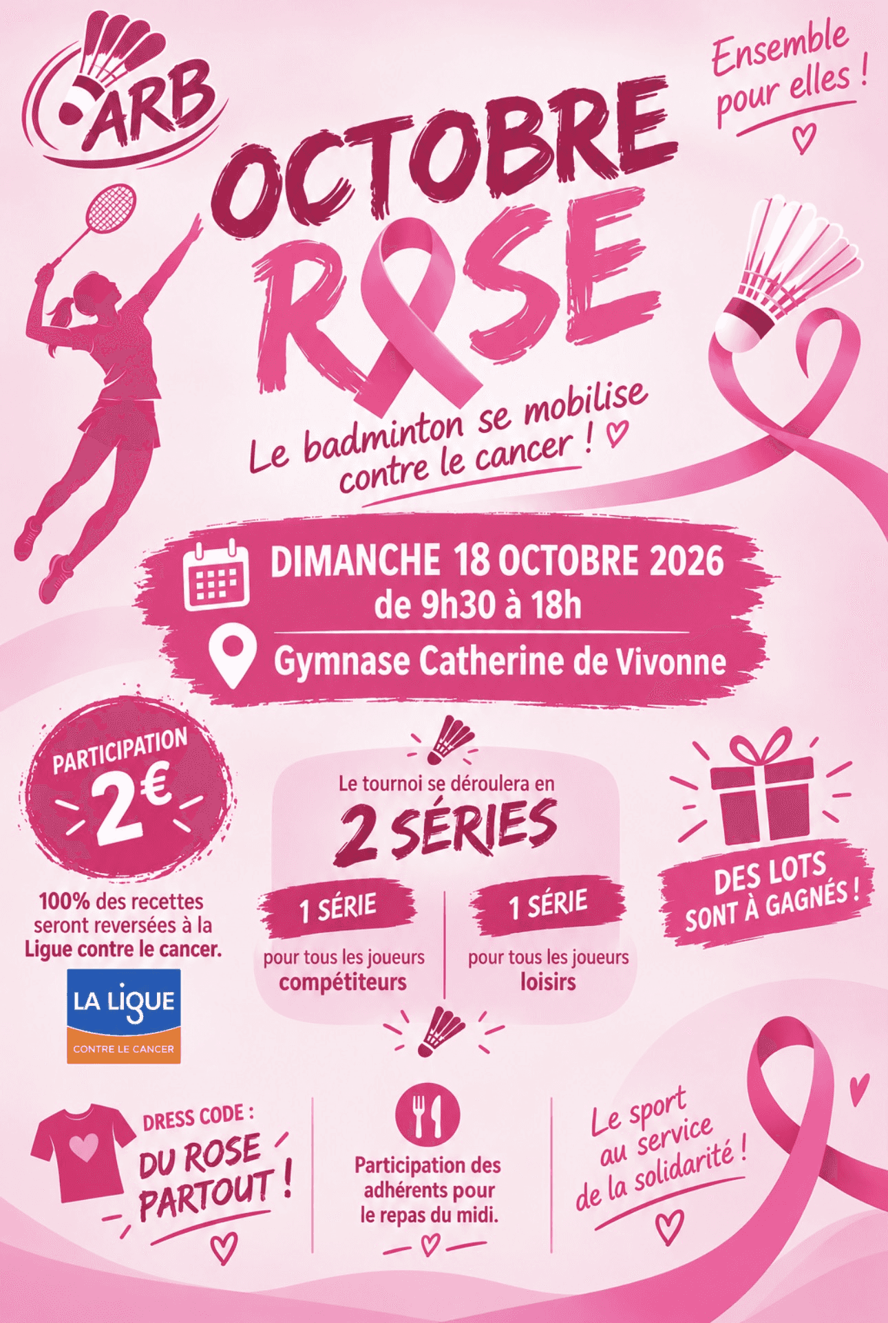 affiche du tournoi interne au profit d’Octobre Rose